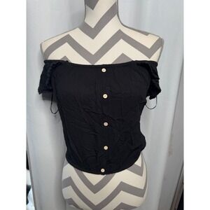 Black fashion nova off shoulder crop top